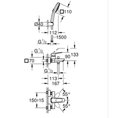 Одноважільний змішувач для ванни Grohe Cubeo (1018142430)