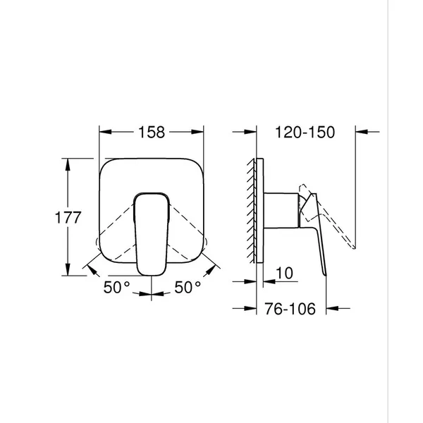 Одноважільний змішувач для душу Grohe Cubeo (1017772430)