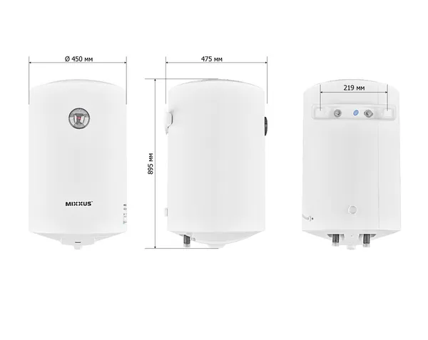 Водонагрівач "Циліндр" MIXXUS EWH-07100 ROUND WET накопичувальний 100 л, мокрий тен 1,5 kW (WH0603)