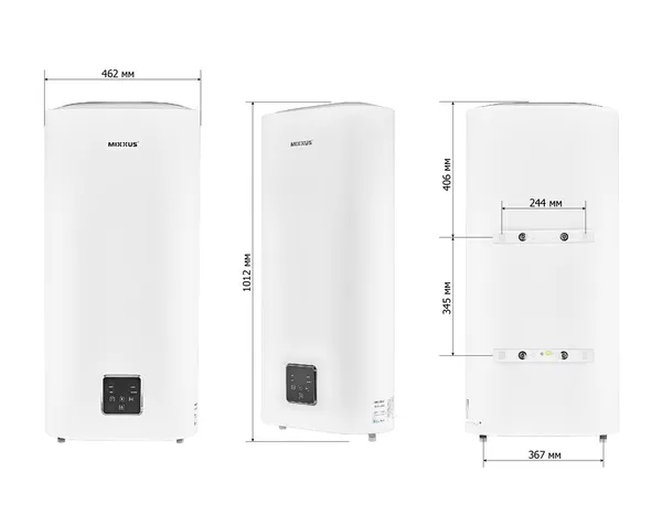 Водонагрівач "Плоский" MIXXUS EWH-10050 FLAT DRY накопичувальний 50 л, сухий тен 2 kW (WH0597)