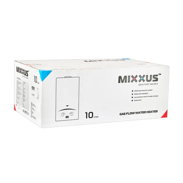 Газова колонка MIXXUS GWH-0510 BASIC GLASS димохідна 10 л/хв (панель зі скла з малюнком) (WH0026)