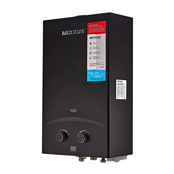 Газова колонка MIXXUS GWH-0210 BASIC BLACK димохідна 10 л/хв (колір чорний) (WH0023)