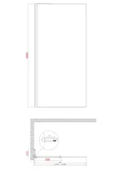 Душова перегородка Koer SR SP02-100x200-TR-12 Walk-In проз.скло Easy Clean 8мм, матове золото (KR5396)