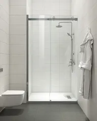 Двері в нішу Koer SR SD01-120x200-TR-07 прозоре скло Easy Clean 8мм, графіт (KR5378)