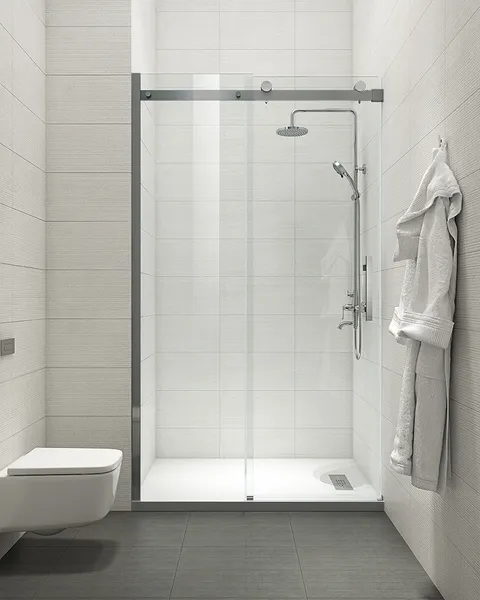 Двері в нішу Koer SR SD01-120x200-TR-07 прозоре скло Easy Clean 8мм, графіт (KR5378)