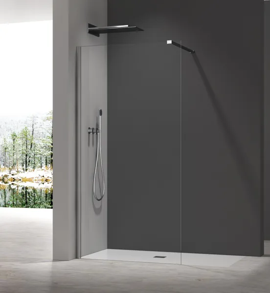 Душова перегородка Koer SR SP01-90x200-TR-01 Walk-In прозоре скло Easy Clean 8мм, хром (KR5392)