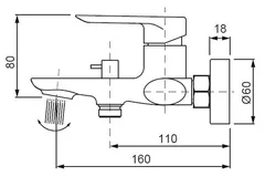 Змішувач для ванни з коротким виливом Koer KB-40028-12 (KR5307)