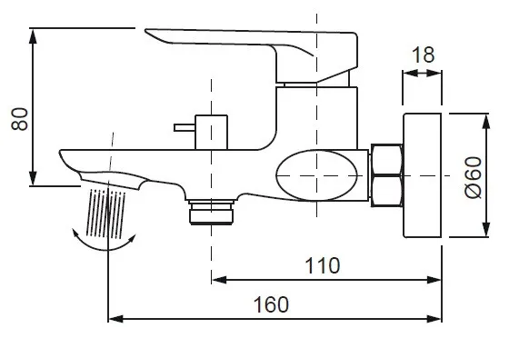Змішувач для ванни з коротким виливом Koer KB-40028-12 (KR5307)