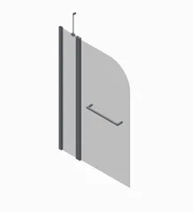 Шторки скляні на ванну Koer SR BS04-95x140-TR-07 прозоре скло 6мм, графіт (KR5404)