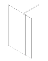 Душова перегородка Koer SR SP03-30x200-TR-01 Walk-In (рух.част) прозоре скло Easy Clean 8мм, хром (KR5399)