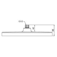 Лійка для душу стельова Koer KP-0402-03-OH 310x200мм (KR4988)