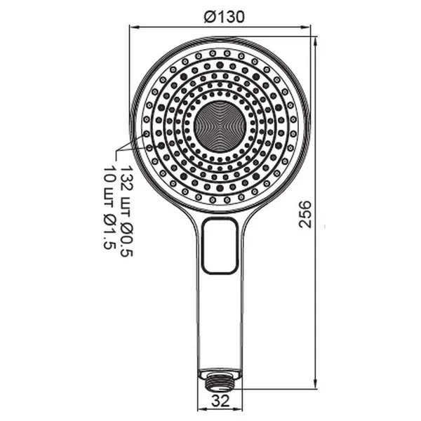 Лійка для душу Koer KP-0403-07 (3 функції) (KR4997)