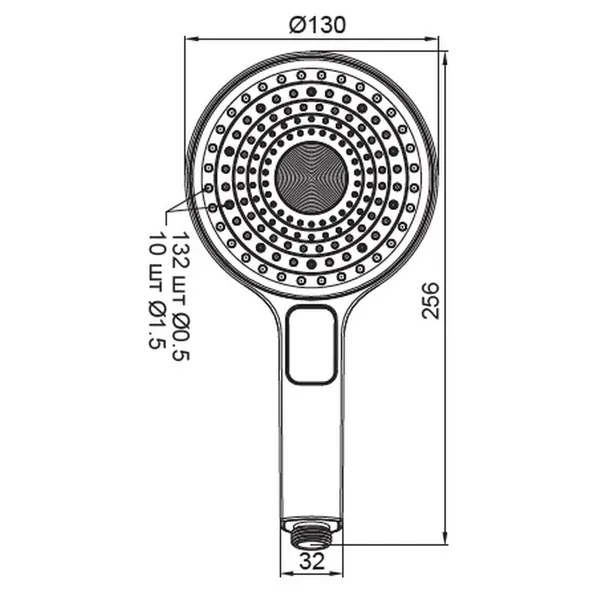 Лійка для душу Koer KP-0403-01 (3 функції) (KR4991)