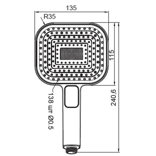 Лійка для душу Koer KP-0404-05 (3 функції) (KR5001)