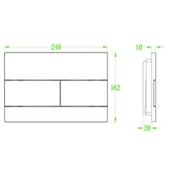 Панель змиву Koer KT-0603-07 240x160x10mm пластикова, кнопка лінійна (колір графіт) (KR5321)