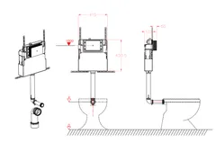 Інсталяційний бачок для підлогового унітазу Koer KT-0405 420x120x750mm (без панелі змиву) (KR5314)