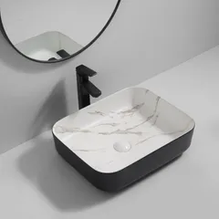 Раковина накладна MIXXUS PREMIUM DIVERSE-0110 MARBLE-BLACK 500х390х130mm (MP6517)