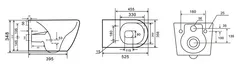 Унітаз підвісний Mixxus Premium ELLIPSE-0309-T1 GRAY 530x360x350mm система змиву TORNADO 1.0 (MP6655)