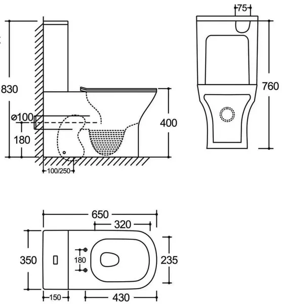 Унітаз-компакт Mixxus STYLE-0404-T3 650x350x830mm система змиву TORNADO 3.0 (MI7036)
