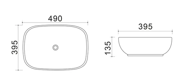 Раковина накладна Mixxus Premium DIVERSE-0115 GRAY 490x395x135mm (MP6650)