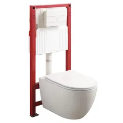 Комплект: Mixxus Premium Ellipse-SET-2101 Унітаз система змиву Tornado 3.0+ Інсталяція Koer KT-0404 + панель KT-0604-03 White
