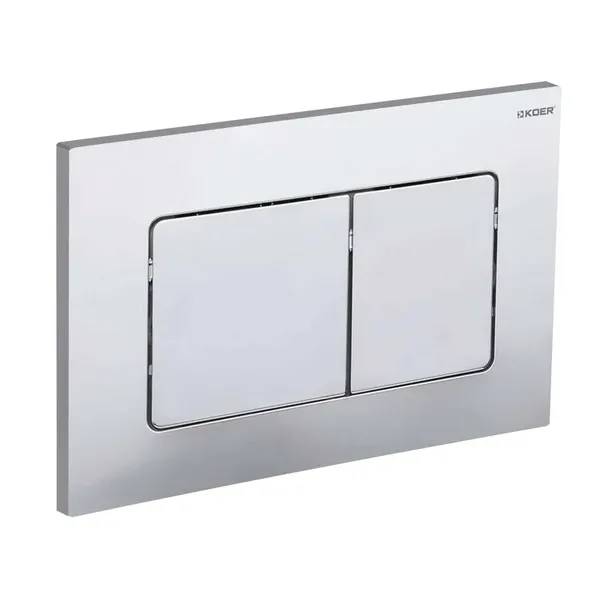 Панель змиву Koer KT-0602-01 240x160x10mm пластикова, кнопка квадратна (колір хром) (KR5178)