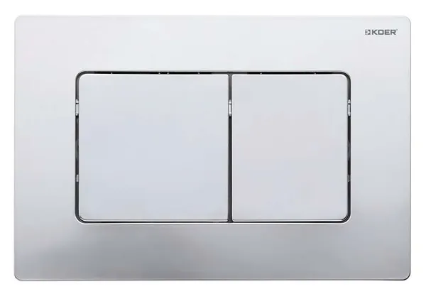 Панель змиву Koer KT-0602-01 240x160x10mm пластикова, кнопка квадратна (колір хром) (KR5178)