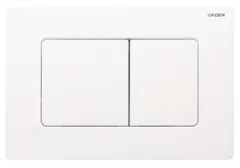 Панель змиву Koer KT-0602-03 240x160x10mm пластикова, кнопка квадратна (колір білий) (KR5180)