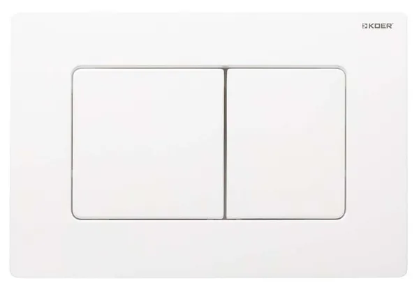 Панель змиву Koer KT-0602-03 240x160x10mm пластикова, кнопка квадратна (колір білий) (KR5180)