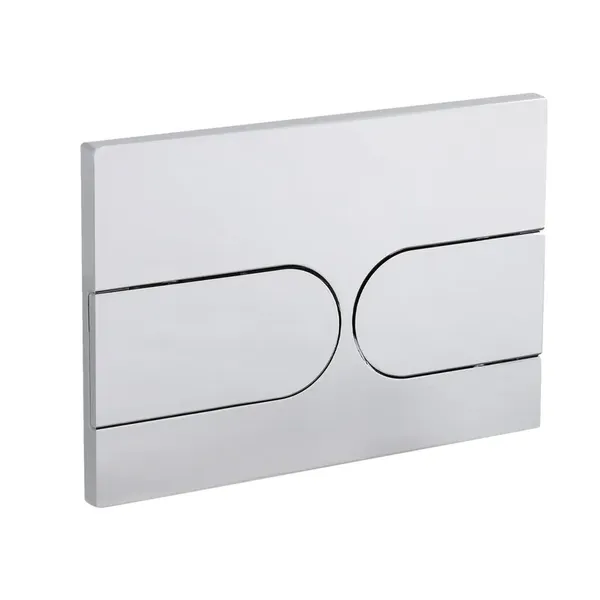 Панель змиву Koer KT-0604-01 240x160x10mm пластикова, кнопка закруглена (колір хром) (KR5323)