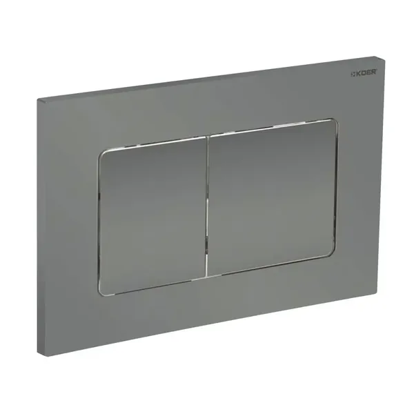 Панель змиву Koer KT-0602-07 240x160x10mm пластикова, кнопка квадратна (колір графіт) (KR5183)