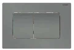 Панель змиву Koer KT-0602-07 240x160x10mm пластикова, кнопка квадратна (колір графіт) (KR5183)