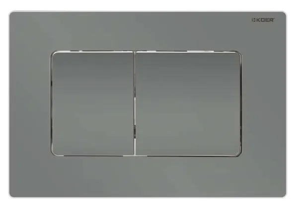 Панель змиву Koer KT-0602-07 240x160x10mm пластикова, кнопка квадратна (колір графіт) (KR5183)