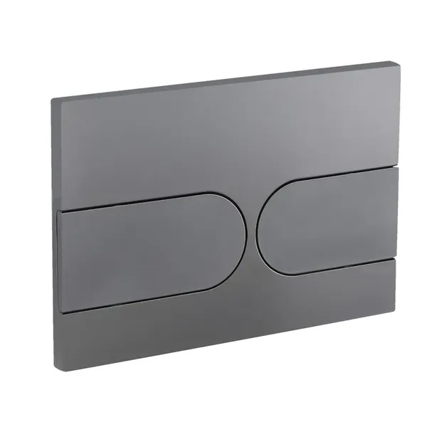 Панель змиву Koer KT-0604-07 240x160x10mm пластикова, кнопка закруглена (колір графіт) (KR5325)