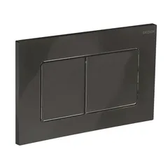 Панель змиву Koer KT-0602-16 240x160x10mm пластикова, кнопка квадратна (колір чорний глянцевий) (KR5182)