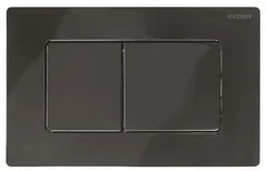Панель змиву Koer KT-0602-16 240x160x10mm пластикова, кнопка квадратна (колір чорний глянцевий) (KR5182)