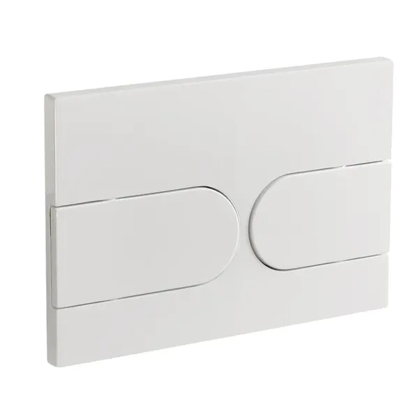 Панель змиву Koer KT-0604-03 240x160x10mm пластикова, кнопка закруглена (колір білий) (KR5322)
