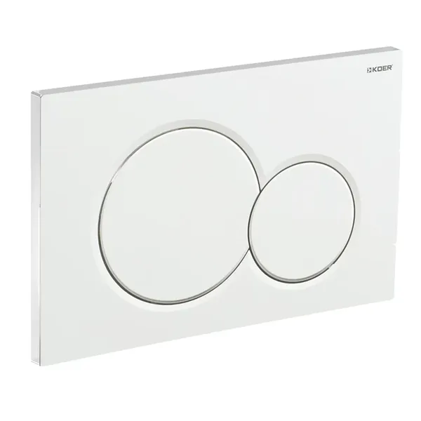 Панель змиву Koer KT-0601-03 240x160x10mm пластикова, кнопка кругла (колір білий) (KR5175)