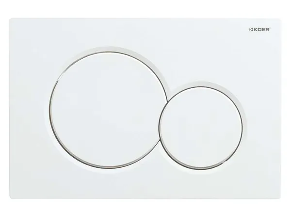 Панель змиву Koer KT-0601-03 240x160x10mm пластикова, кнопка кругла (колір білий) (KR5175)