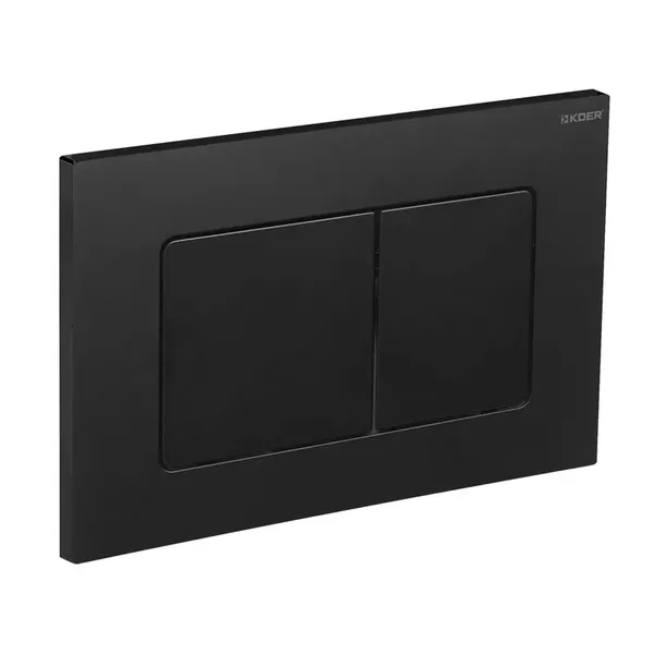 Панель змиву Koer KT-0602-05 240x160x10mm пластикова, кнопка квадратна (колір чорний матовий) (KR5181)