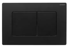 Панель змиву Koer KT-0602-05 240x160x10mm пластикова, кнопка квадратна (колір чорний матовий) (KR5181)