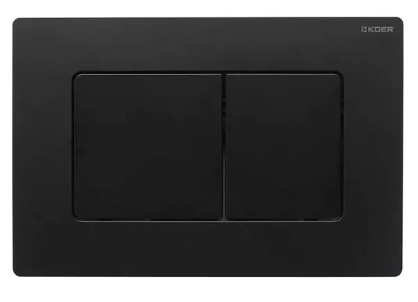 Панель змиву Koer KT-0602-05 240x160x10mm пластикова, кнопка квадратна (колір чорний матовий) (KR5181)