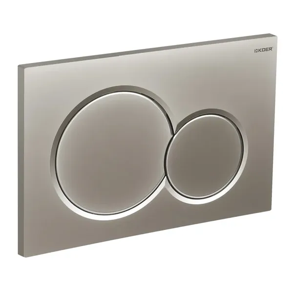Панель змиву Koer KT-0601-14 240x160x10mm пластикова, кнопка кругла (колір сатин) (KR5177)