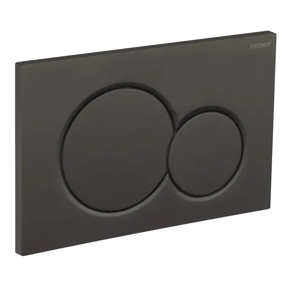 Панель змиву Koer KT-0601-05 240x160x10mm пластикова, кнопка кругла (колір чорний матовий) (KR5176)