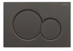 Панель змиву Koer KT-0601-05 240x160x10mm пластикова, кнопка кругла (колір чорний матовий) (KR5176)