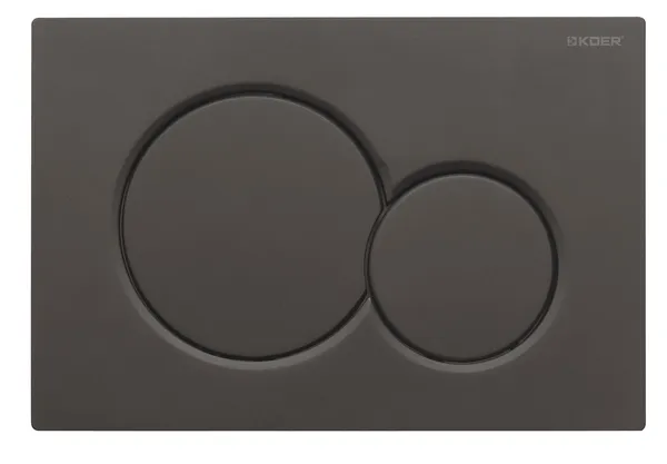 Панель змиву Koer KT-0601-05 240x160x10mm пластикова, кнопка кругла (колір чорний матовий) (KR5176)