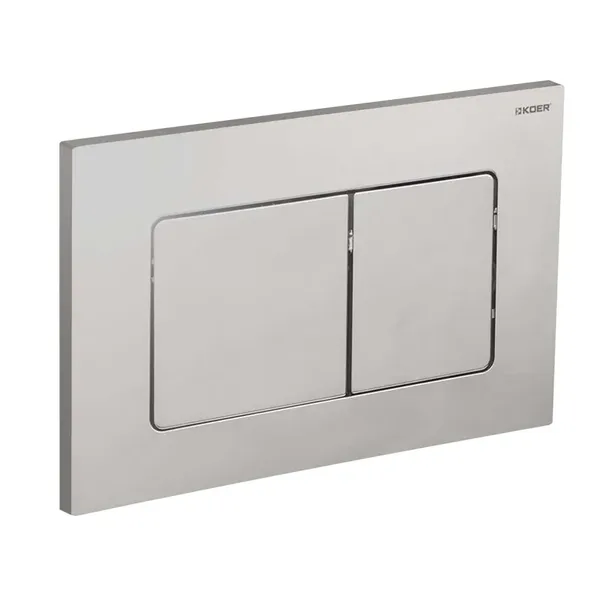 Панель змиву Koer KT-0602-02 240x160x10mm з нержавіючої сталі, кнопка квадратна SUS304 (KR5179)