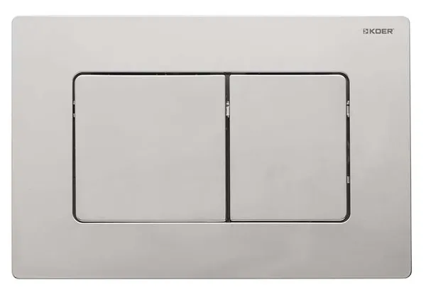 Панель змиву Koer KT-0602-02 240x160x10mm з нержавіючої сталі, кнопка квадратна SUS304 (KR5179)