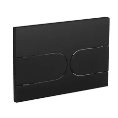 Панель змиву Koer KT-0604-05 240x160x10mm пластикова, кнопка закруглена (колір чорний матовий) (KR5324)