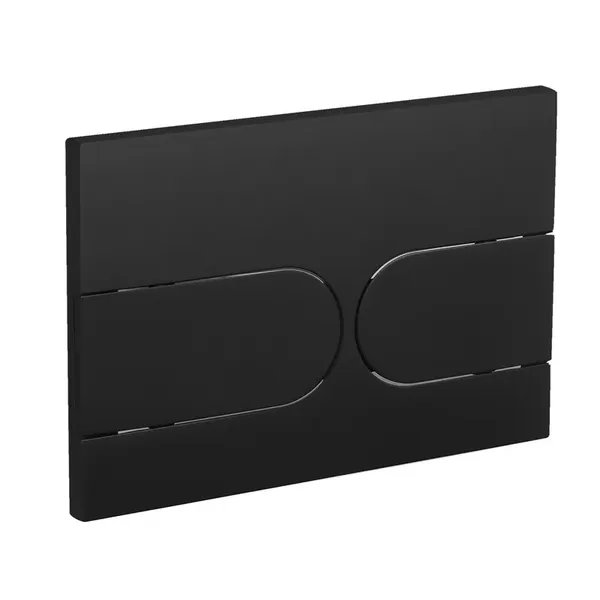 Панель змиву Koer KT-0604-05 240x160x10mm пластикова, кнопка закруглена (колір чорний матовий) (KR5324)